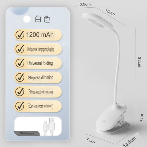 Rechargeable Clip On LED Desk Lamp Eye Protection Study