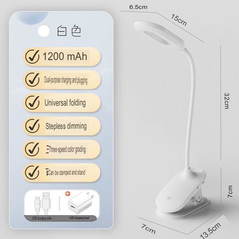 Rechargeable Clip On LED Desk Lamp Eye Protection Study