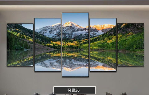 Golden Mountain Sunrise Canvas Wall Art