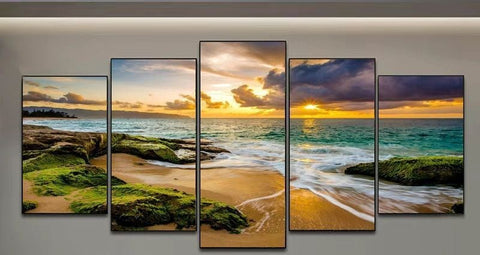 Golden Mountain Sunrise Canvas Wall Art