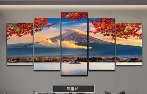 Golden Mountain Sunrise Canvas Wall Art