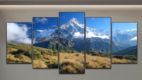 Golden Mountain Sunrise Canvas Wall Art