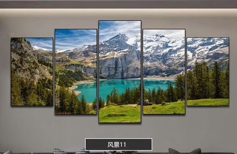 Golden Mountain Sunrise Canvas Wall Art