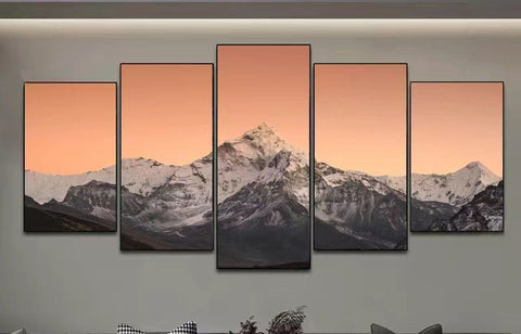 Golden Mountain Sunrise Canvas Wall Art