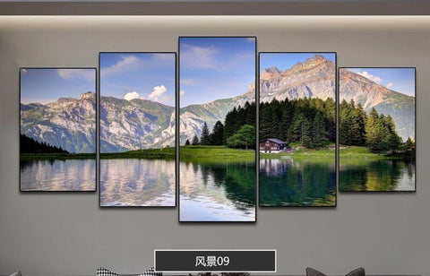 Golden Mountain Sunrise Canvas Wall Art