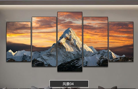 Golden Mountain Sunrise Canvas Wall Art