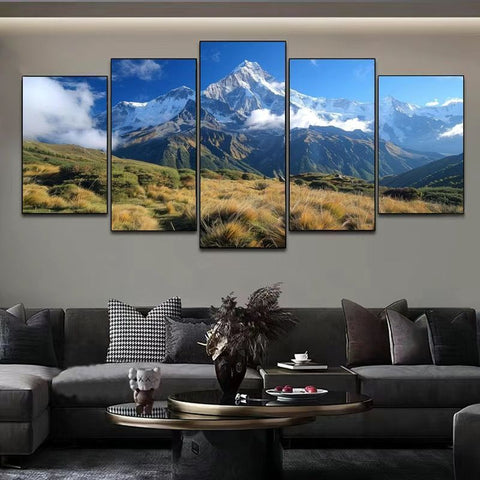 Golden Mountain Sunrise Canvas Wall Art