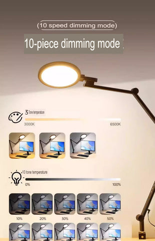 Clip On Desk Lamp Eye Protection Study Reading Work