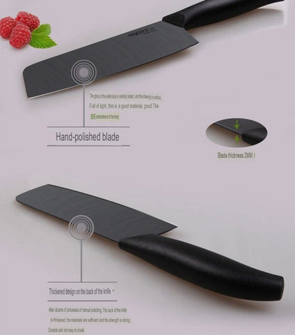 Ceramic Knife Set 5 Piece Kitchen Black Handle