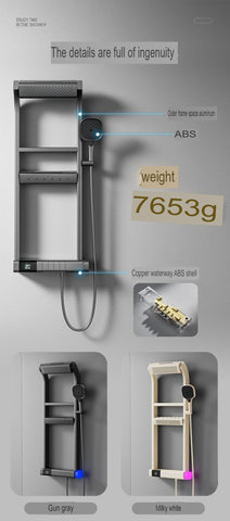 Thermostatic Copper Shower Set Digital Storage