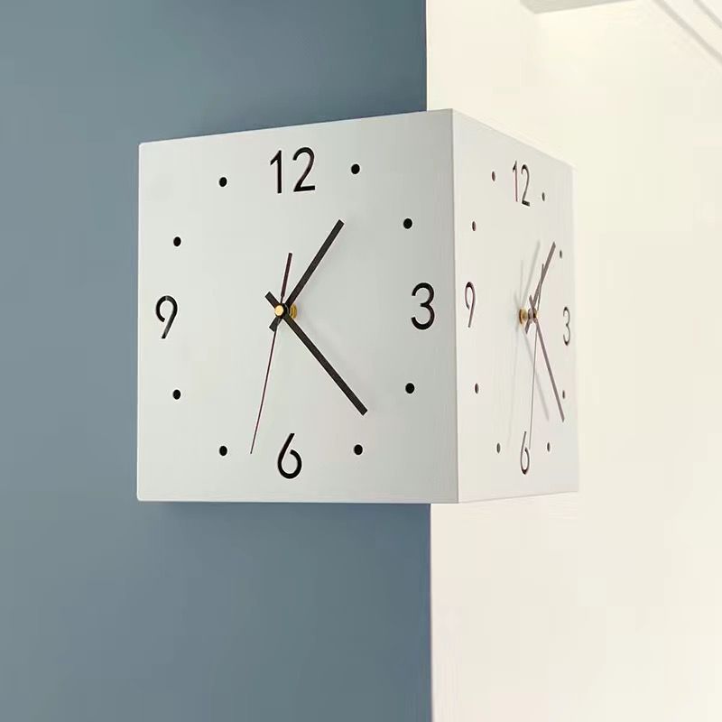 Double-Sided Corner Nordic Clock