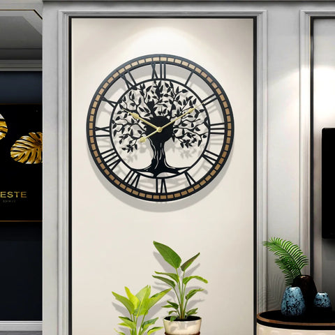 Tree Life Metal Wall Clock