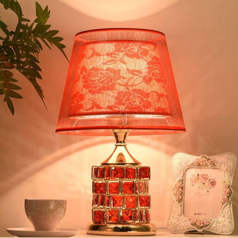 European Style Crystal Table Lamp Luxury Bedside