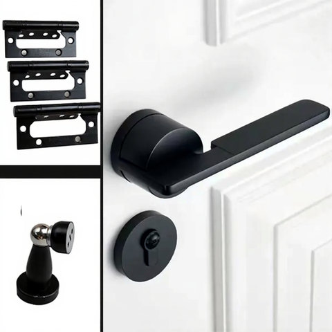 Indoor Silent Door Lock Bedroom Minimalist Wooden Handle
