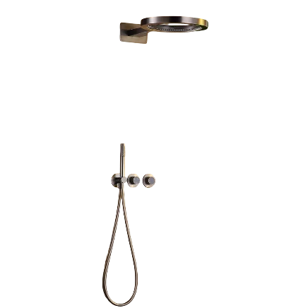 Authentic Concealed Shower Set Wall-Mounted Pressurized Copper