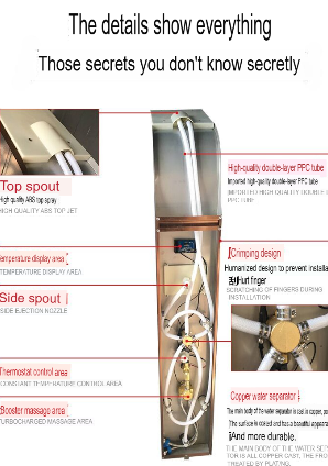 Shower Head Wall Mount Thermostatic Spa System