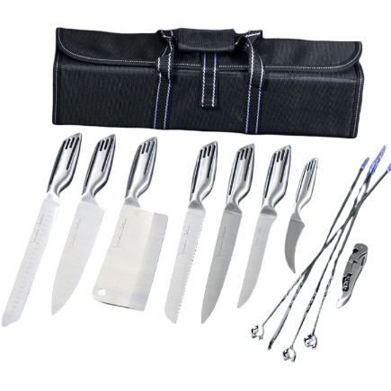 Portable Outdoor Camping Knife Set With Storage Bag