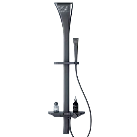 Thickened Black All Copper Shower Head Set