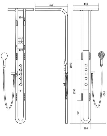 Thermostatic Smart Bathroom Shower Set