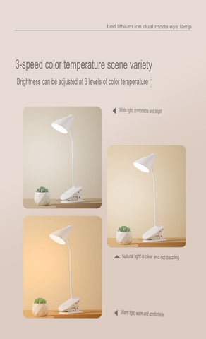 Rechargeable Clip On LED Desk Lamp Eye Protection Study