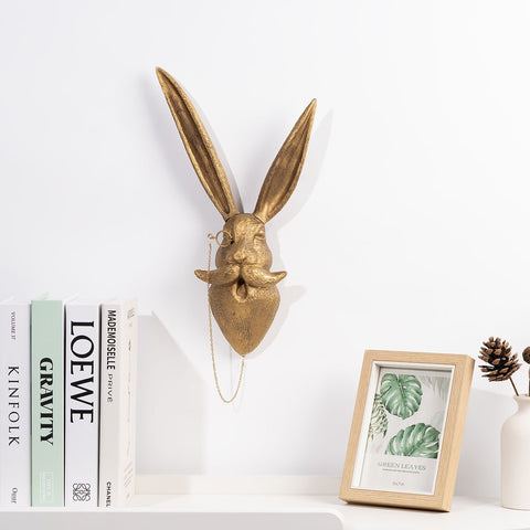 Vintage Gold Animal Head Wall Sculptures