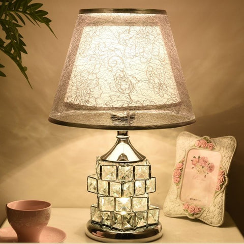European Style Crystal Table Lamp Luxury Bedside
