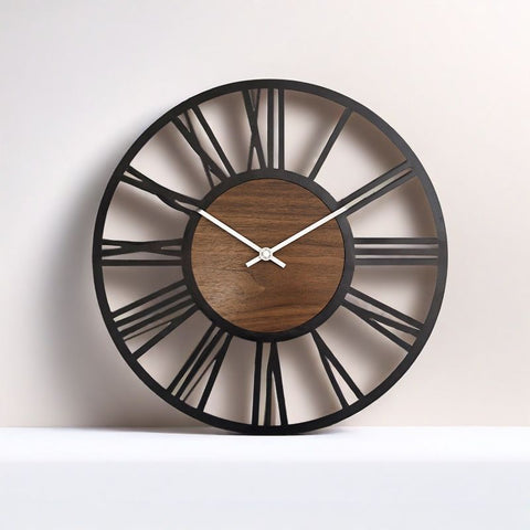 Vintage Wall Clock Wrought Iron
